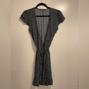 Brandy Melville Blue Flower Wrap Dress